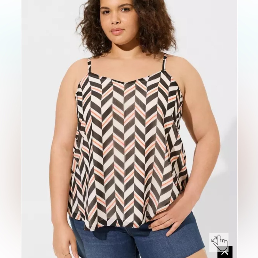 TORRID Sophie Chiffon Swing Cami Tank shirt size 2X NEW